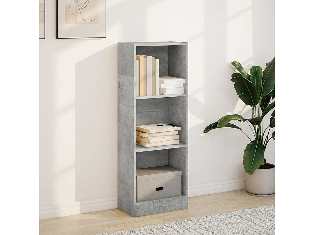 Estantería de madera de ingeniería gris hormigón 40x24x109 cm