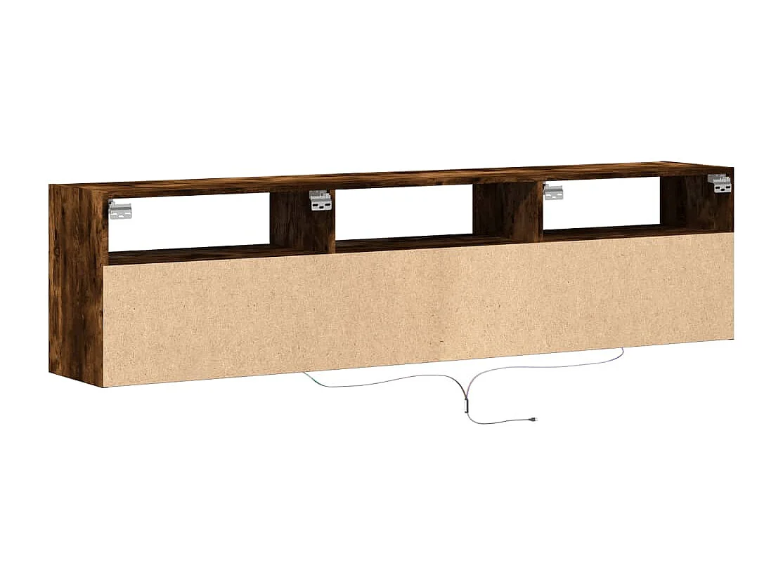 Mobile TV a Parete con LED Rovere Fumo 180x31x45 cm