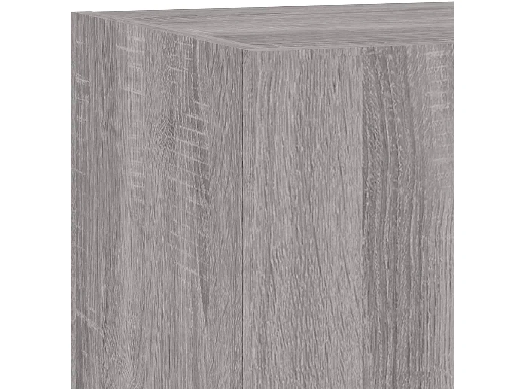 Mobile TV a Parete con Luci LED Grigio Sonoma 80x35x31 cm