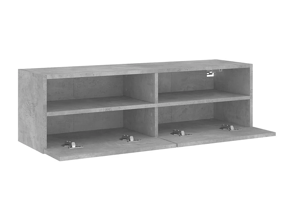 Mobile TV a Parete Grigio Cemento 100x30x30cm Legno Multistrato