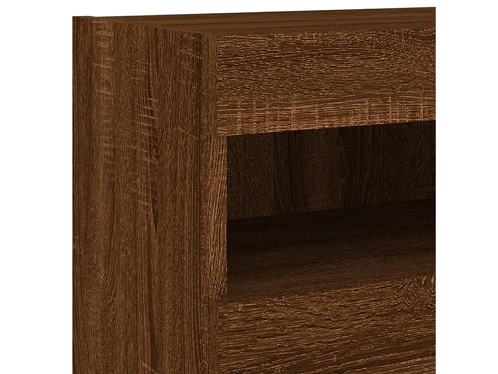 Meuble TV mural avec lumières LED chêne marron 40x30x40 cm