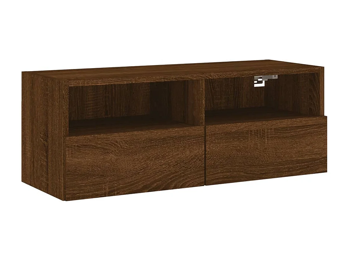 Mueble de pared TV madera ingeniería marrón roble 80x30x30 cm