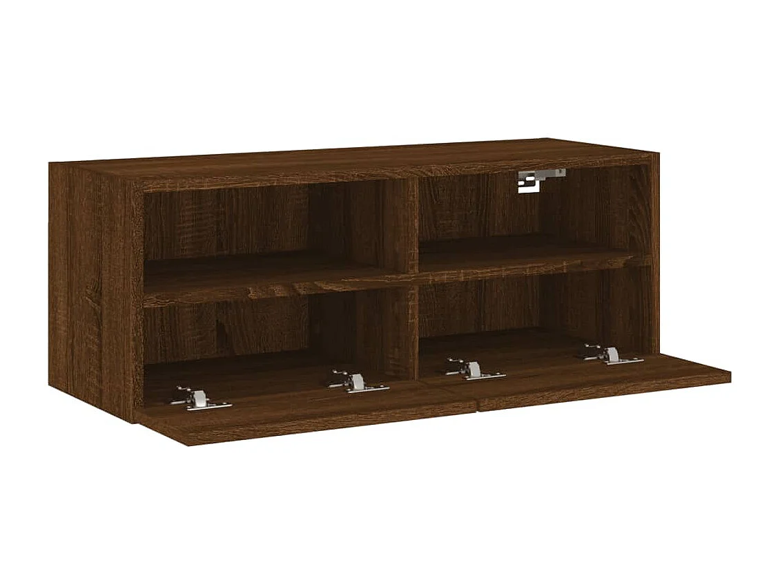 Mueble de pared TV madera ingeniería marrón roble 80x30x30 cm