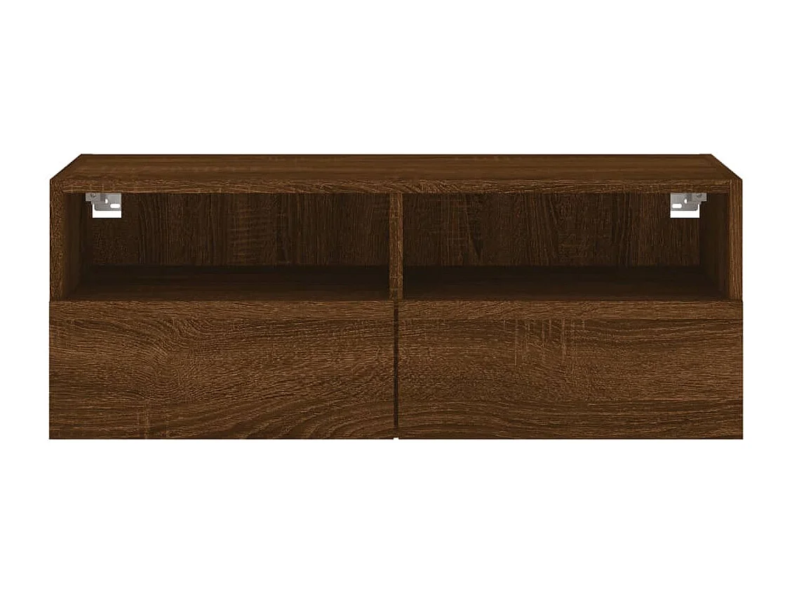 Mueble de pared TV madera ingeniería marrón roble 80x30x30 cm