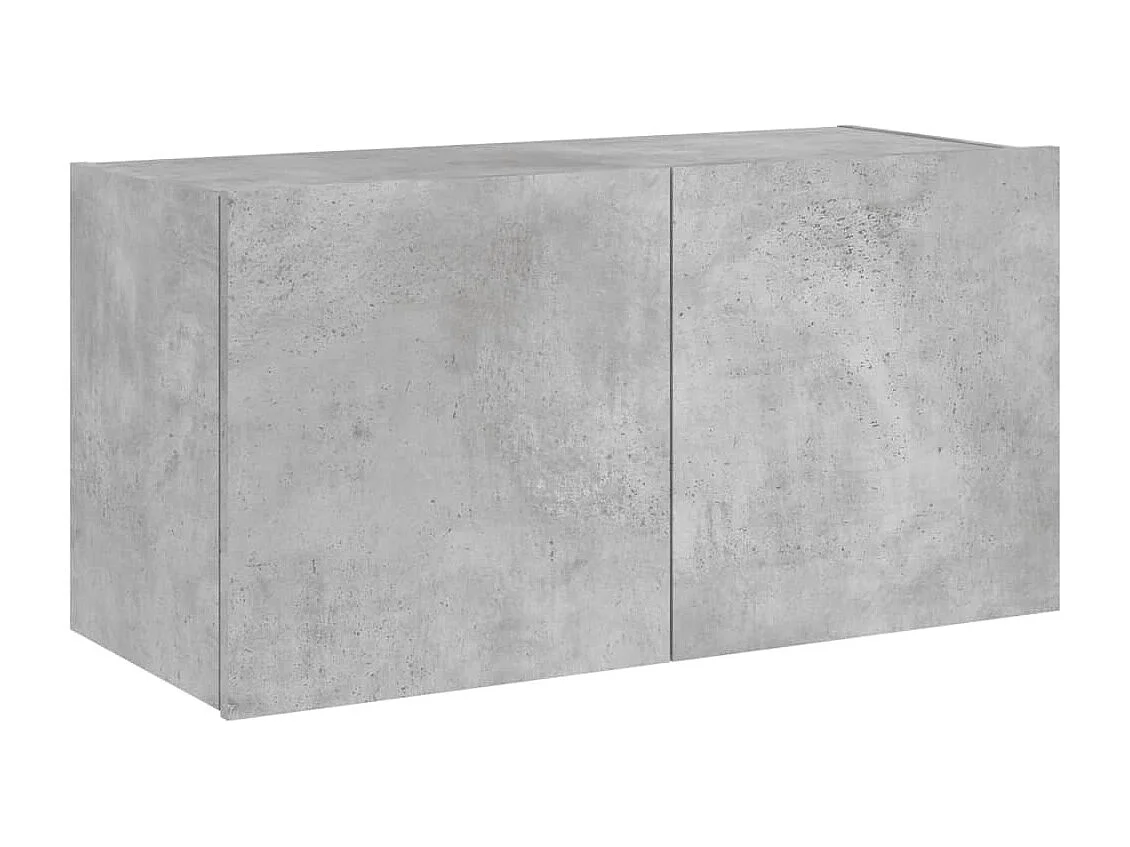 Meuble TV mural avec lumières LED gris béton 80x35x41 cm