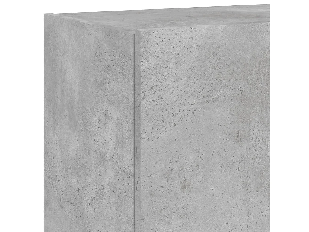 Meuble TV mural avec lumières LED gris béton 80x35x41 cm