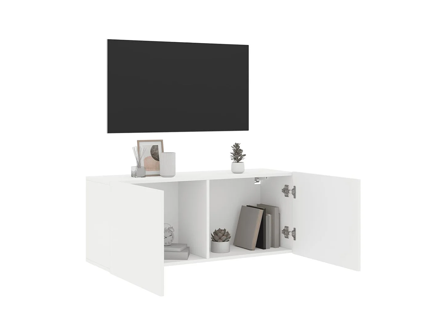 Meuble TV mural blanc 100x30x41 cm