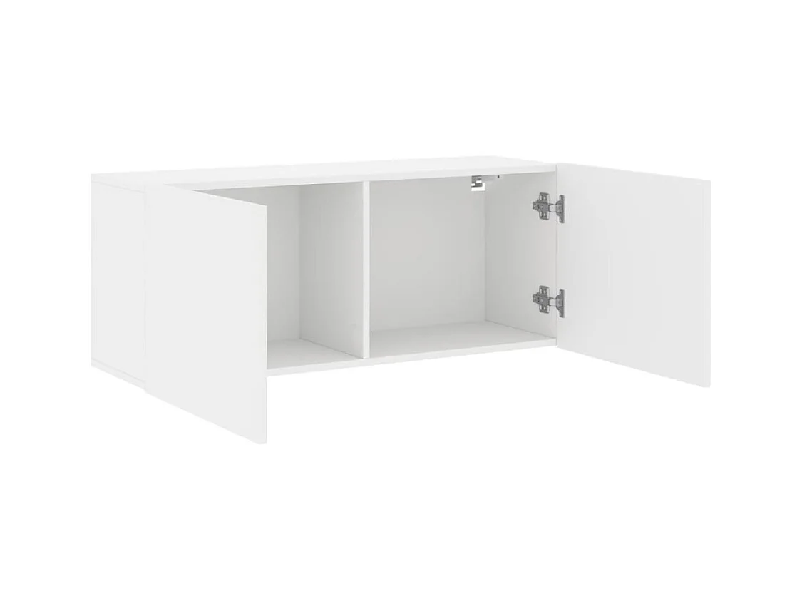 Meuble TV mural blanc 100x30x41 cm