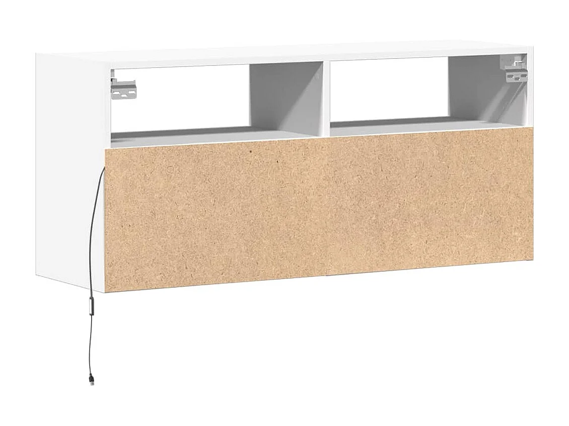 Móvel de parede para TV com luzes LED 100x31x45 cm branco