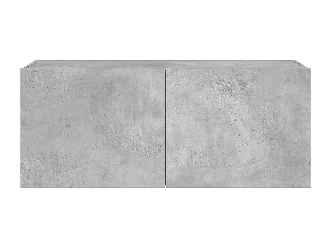 Mobile TV a Parete con Luci LED Grigio Cemento 100x35x41 cm