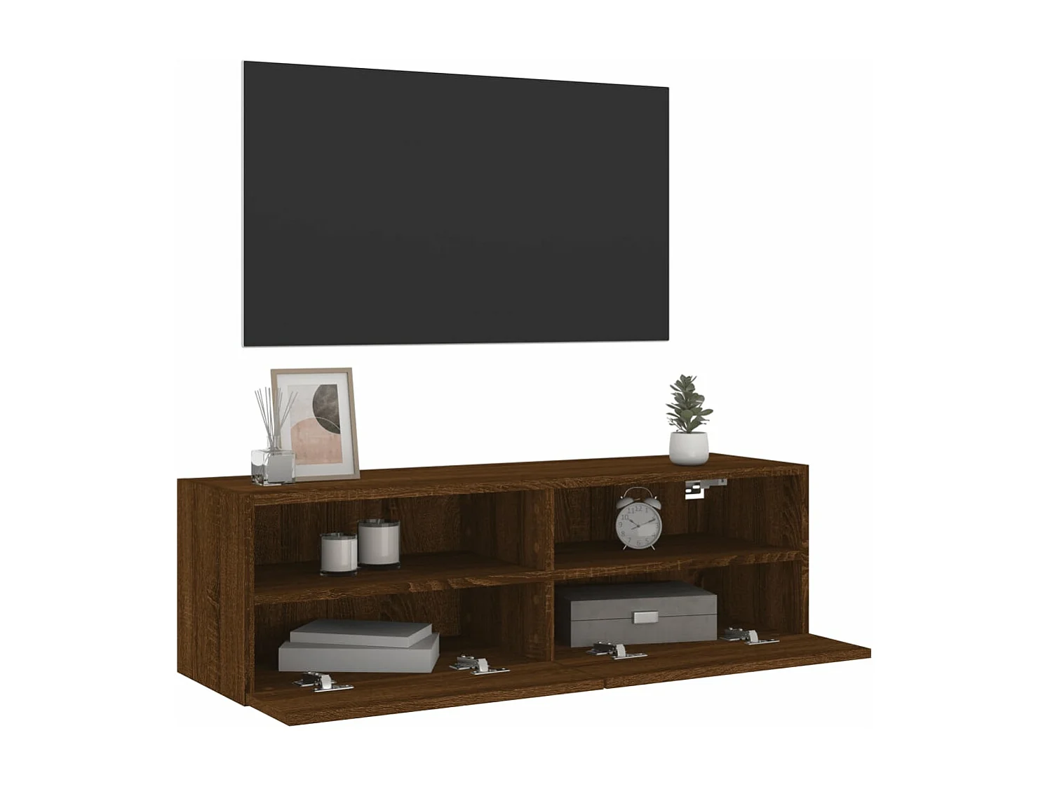 TV-Wandschrank Braun Eiche-Optik 100x30x30 cm Holzwerkstoff