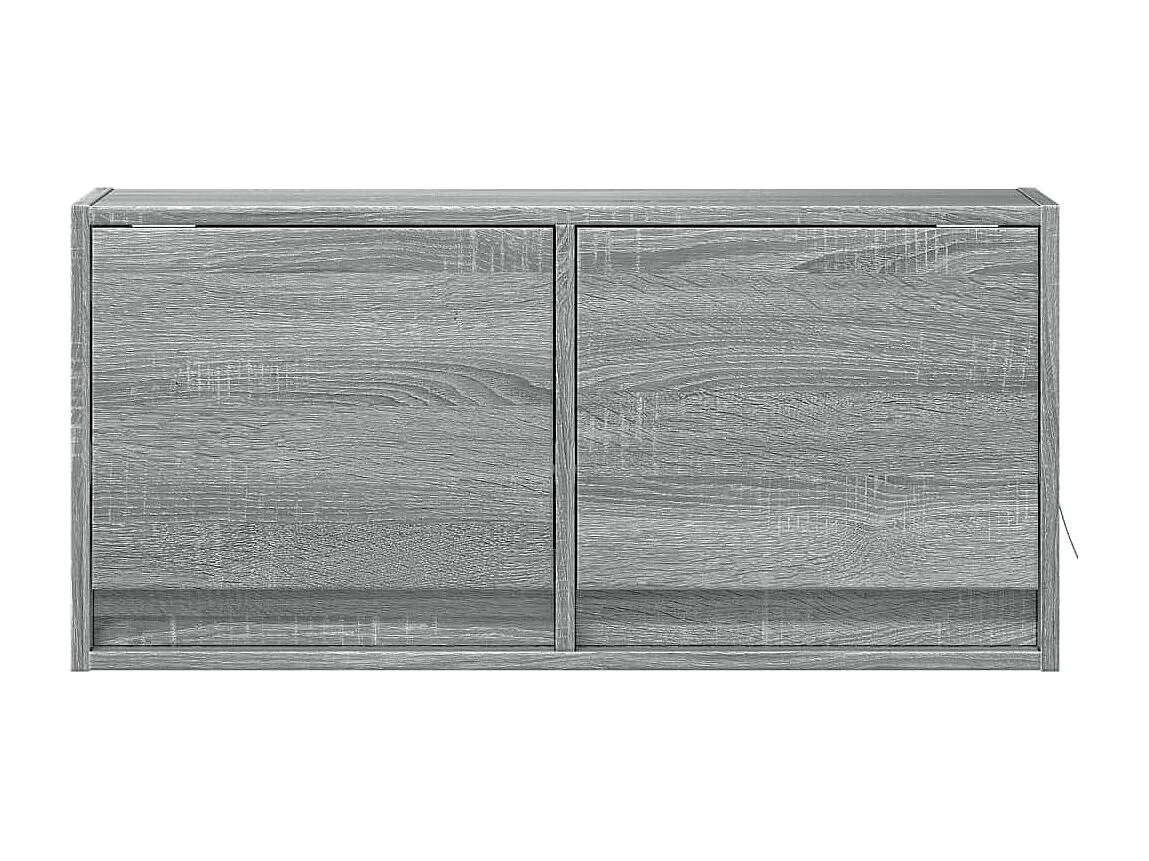 Mueble de TV de pared con luces LED gris Sonoma 80x31x35 cm