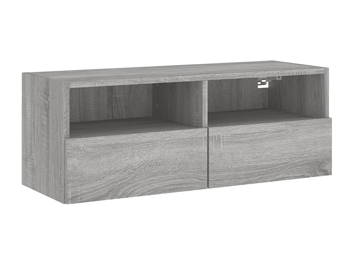 Meuble TV mural sonoma gris 80x30x30 cm bois d'ingénierie