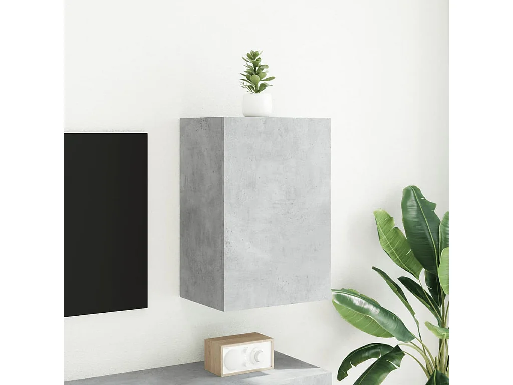 Móvel parede p/ TV 40,5x30x60cm derivados madeira cinza cimento
