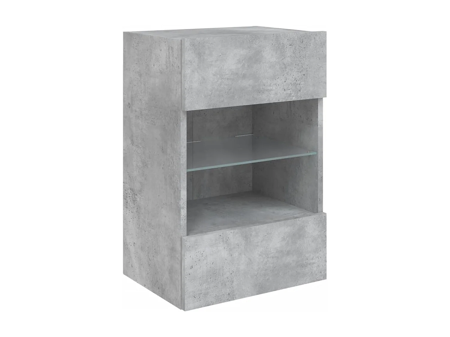 Mueble de TV de pared con luces LED gris hormigón 40x30x60,5 cm