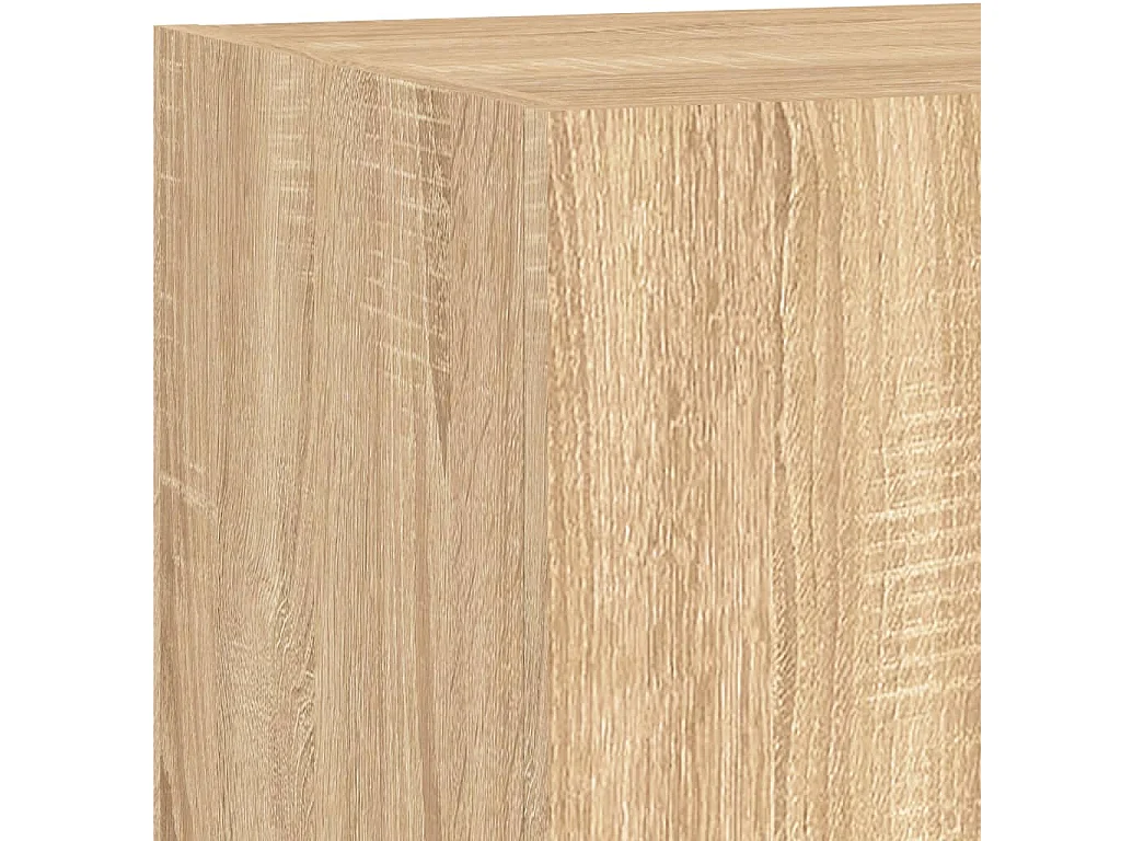 Mobile TV a Parete con Luci LED Rovere Sonoma 80x35x31 cm