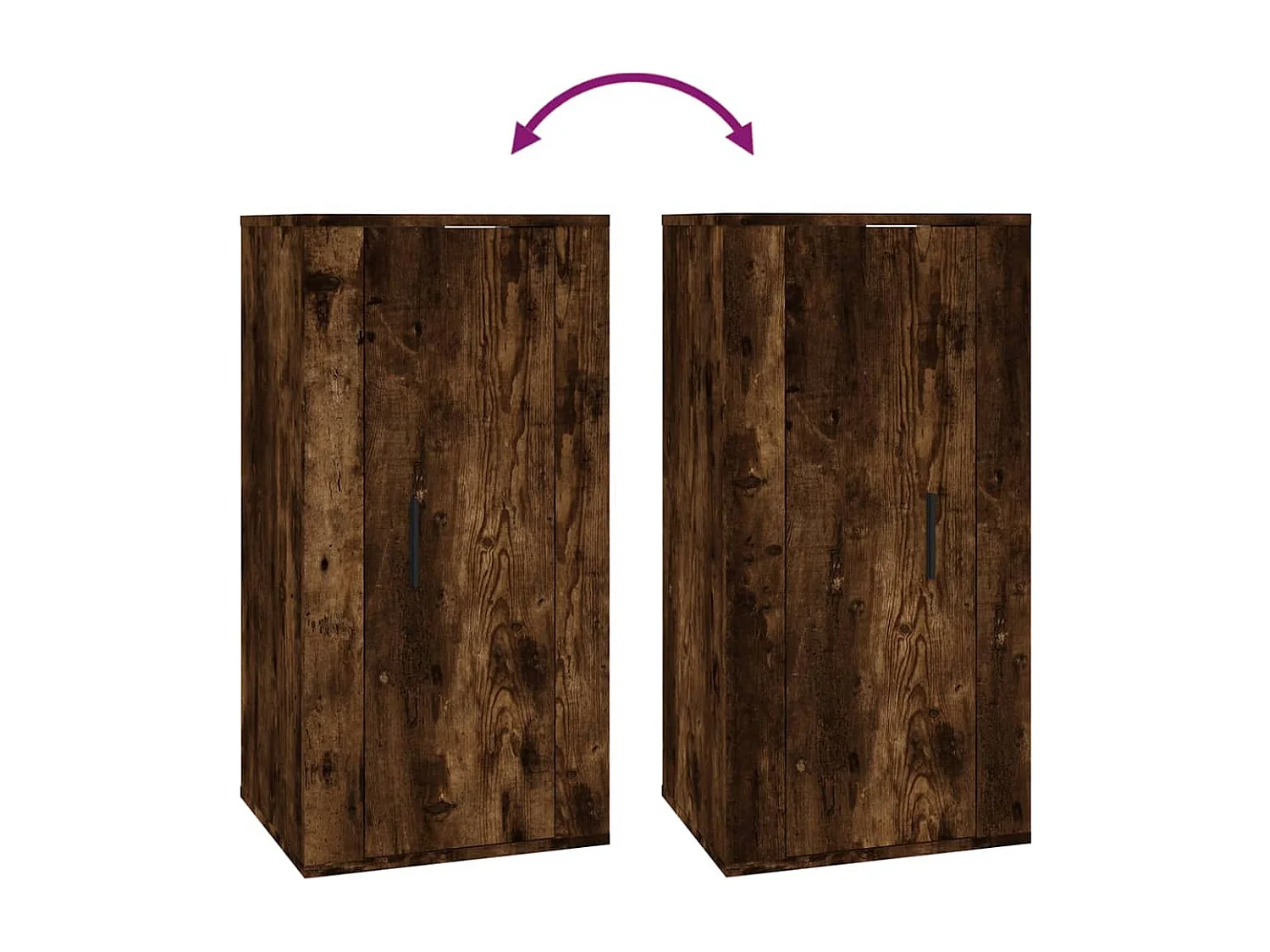 Mobile Porta TV a Parete Rovere Fumo 40x34,5x80 cm