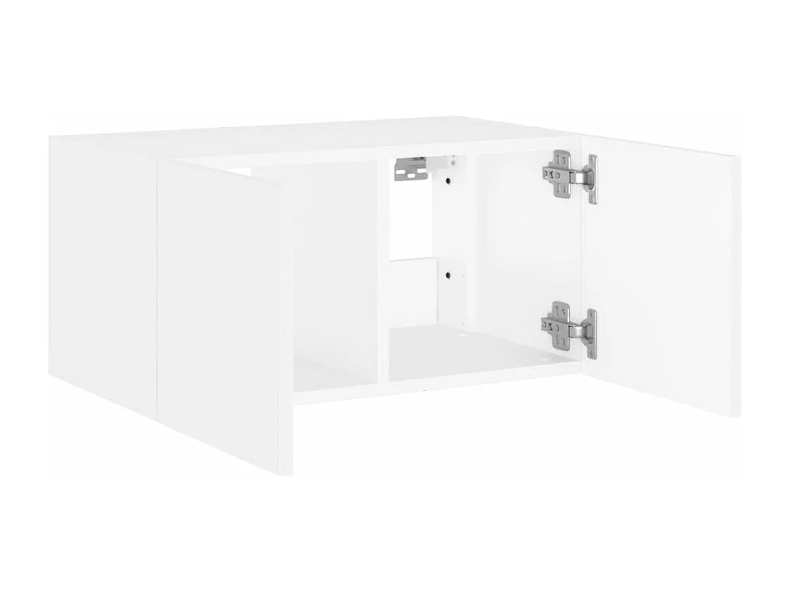 TV-Wandschrank mit LED-Leuchten Weiß 60x35x31 cm