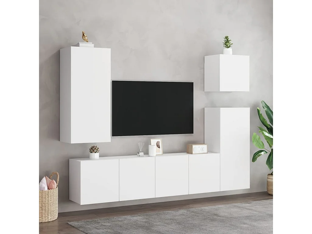 TV-Wandschrank Weiß 40,5x30x90 cm Holzwerkstoff
