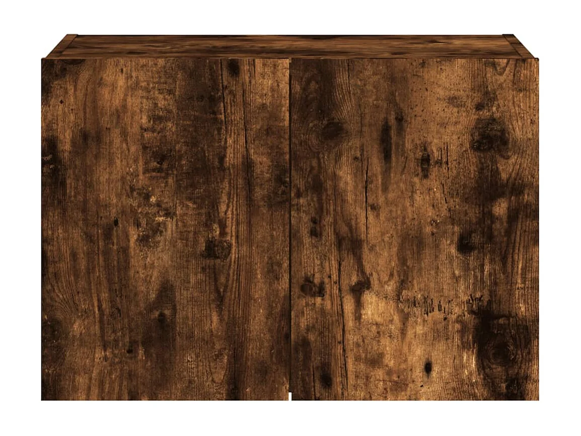 TV-Wandschrank mit LED-Leuchten Räuchereiche 60x35x41 cm