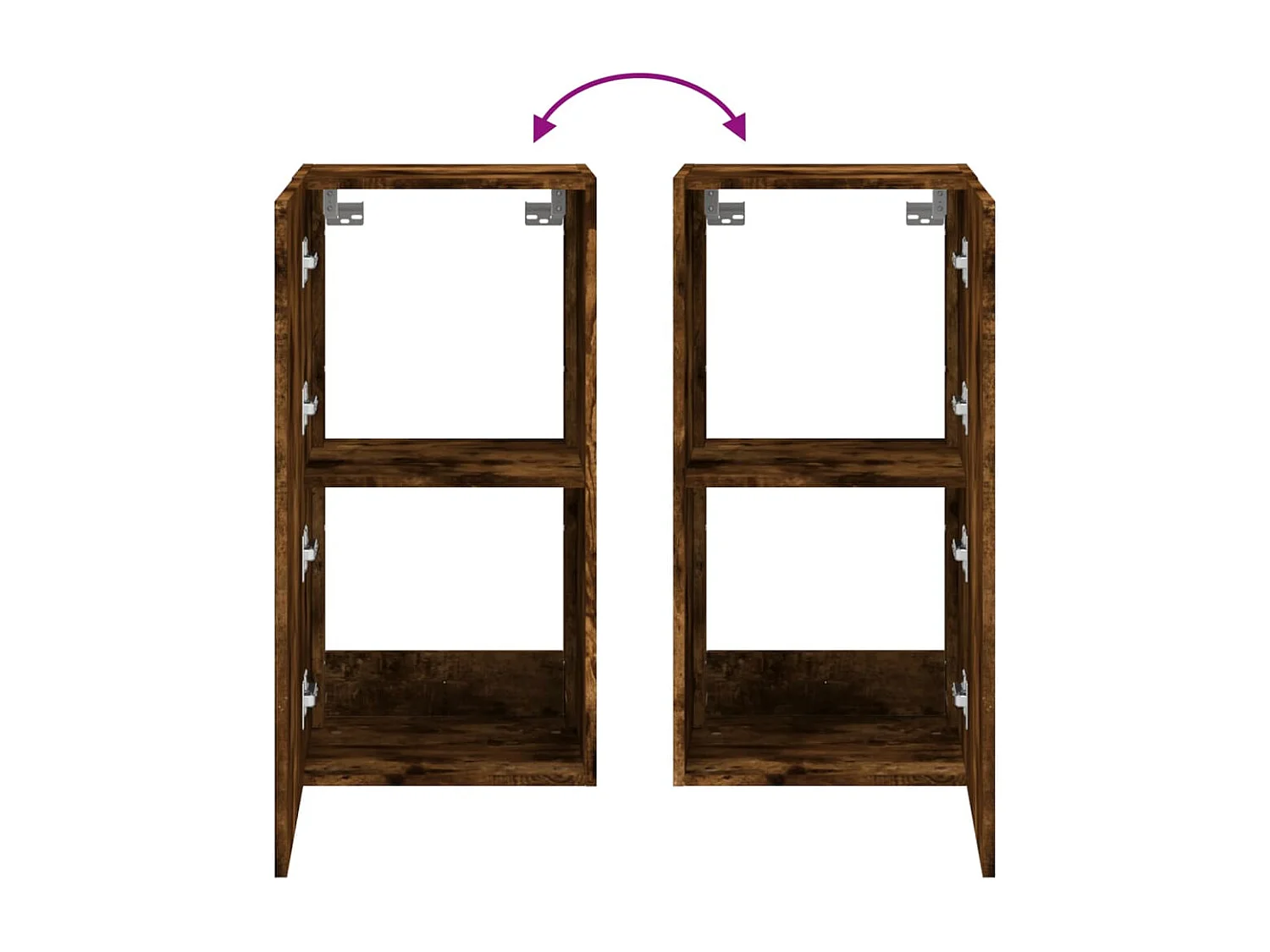 Meuble TV mural avec lumières LED chêne fumé 40,5x35x80 cm