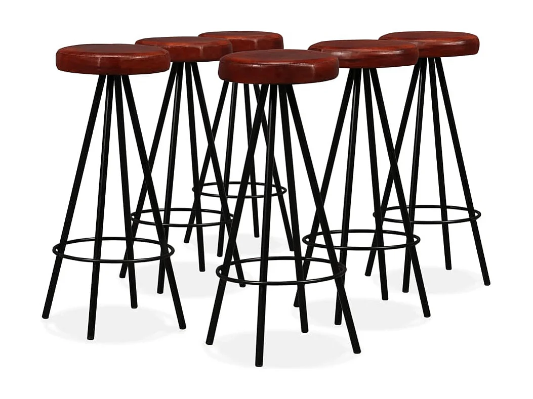 Conjunto de bar com 7 peças em madeira de acácia maciça e couro genuíno