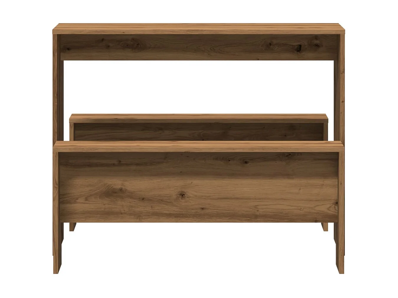 Ensemble table à manger et bancs 3 pcs bois d'ingénierie