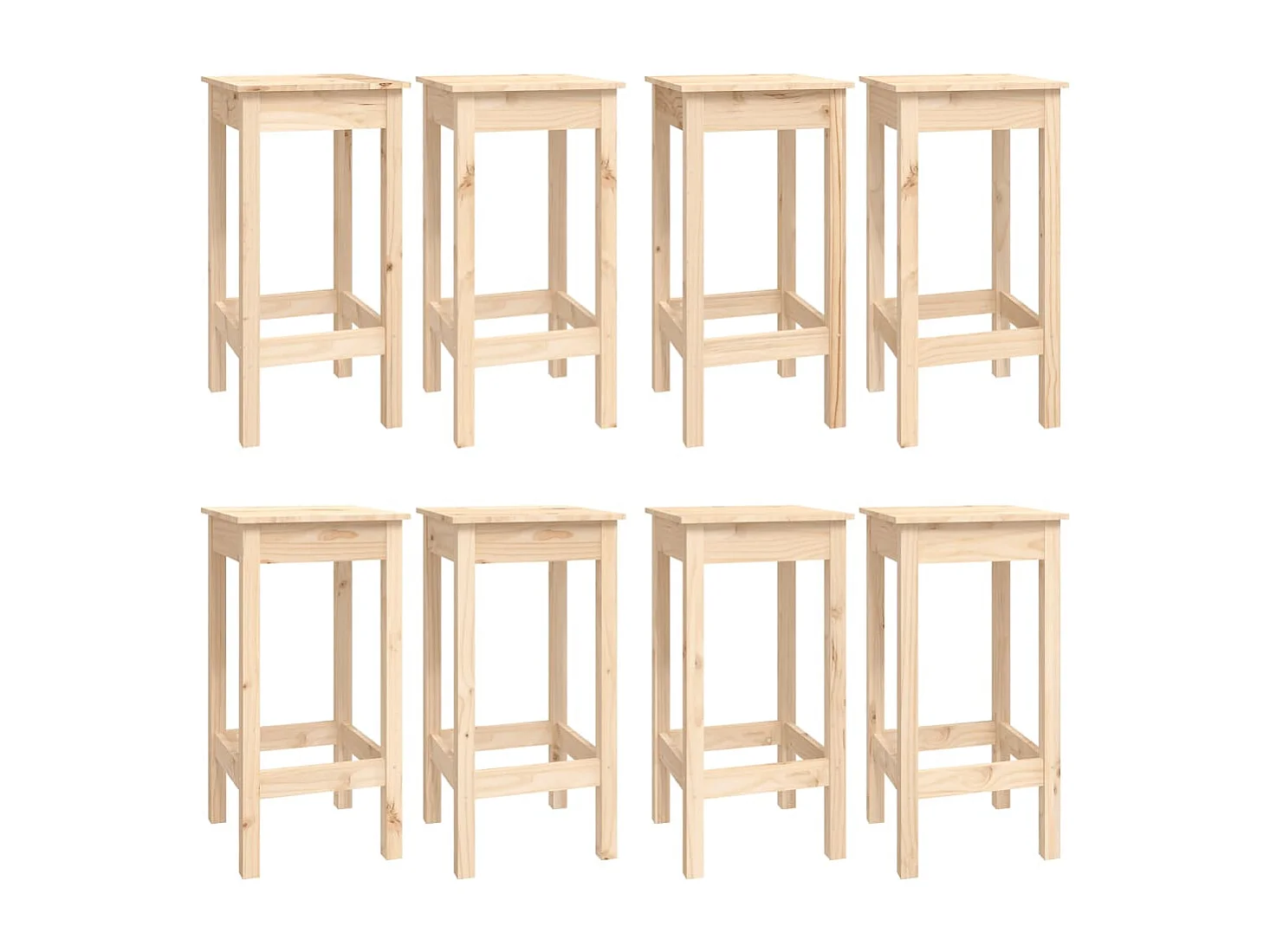 Set da bar da 9 pezzi. Legno di pino massiccio