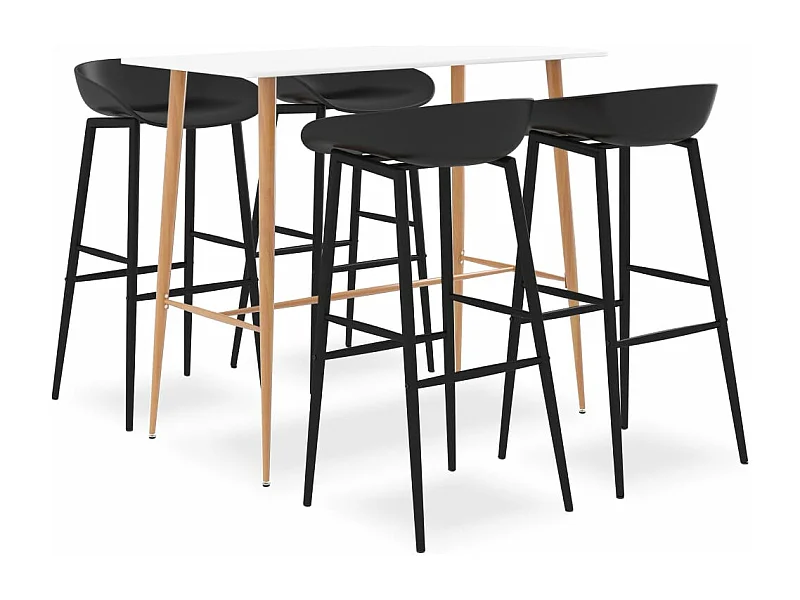 Ensemble de bar 5 pcs Blanc et noir