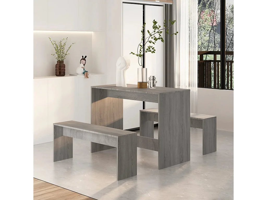 Ensemble à manger 3 pcs Sonoma gris Bois d'ingénierie