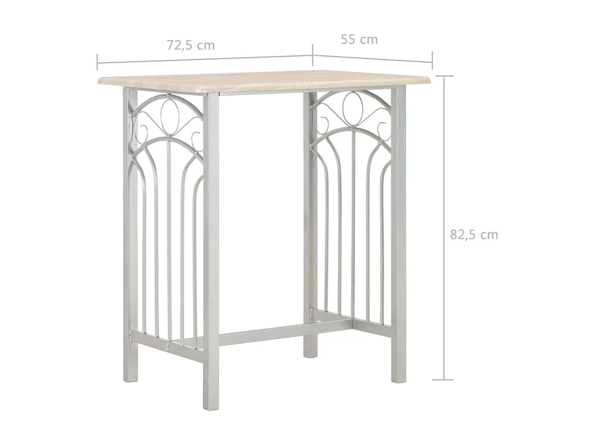 3-delige barset Hout en staal