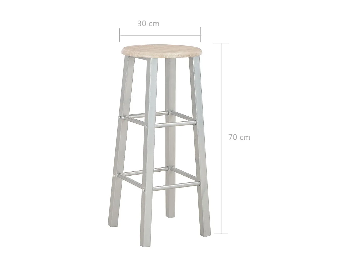 3-delige barset Hout en staal