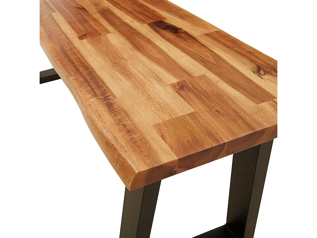 Set da pranzo 3 pezzi con legno massello di acacia a bordo vivo