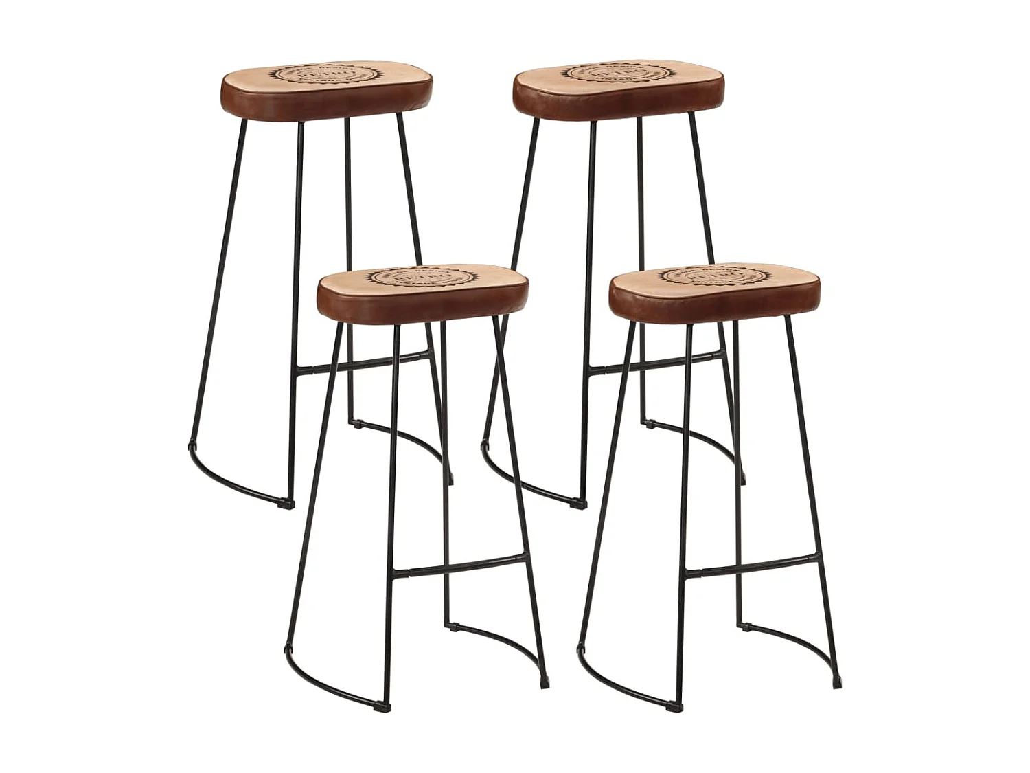 Ensemble de bar 5 pcs bois de manguier brut massif et métal