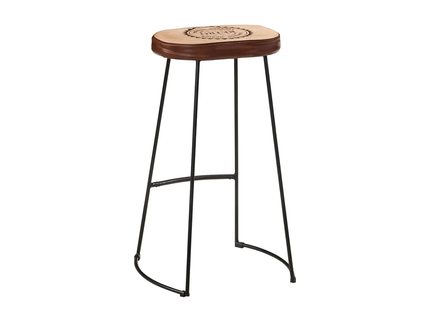 Ensemble de bar 5 pcs bois de manguier brut massif et métal
