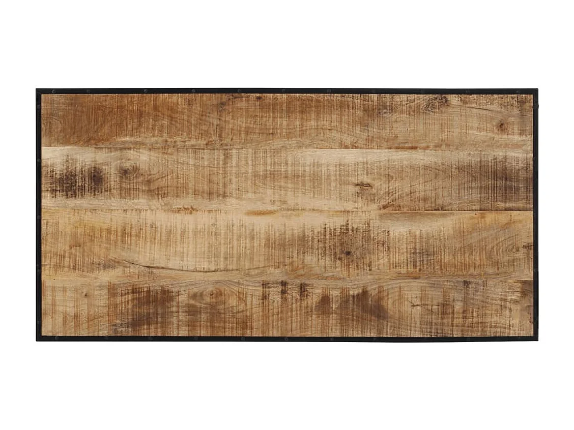 Ensemble de bar 5 pcs bois de manguier brut massif et métal