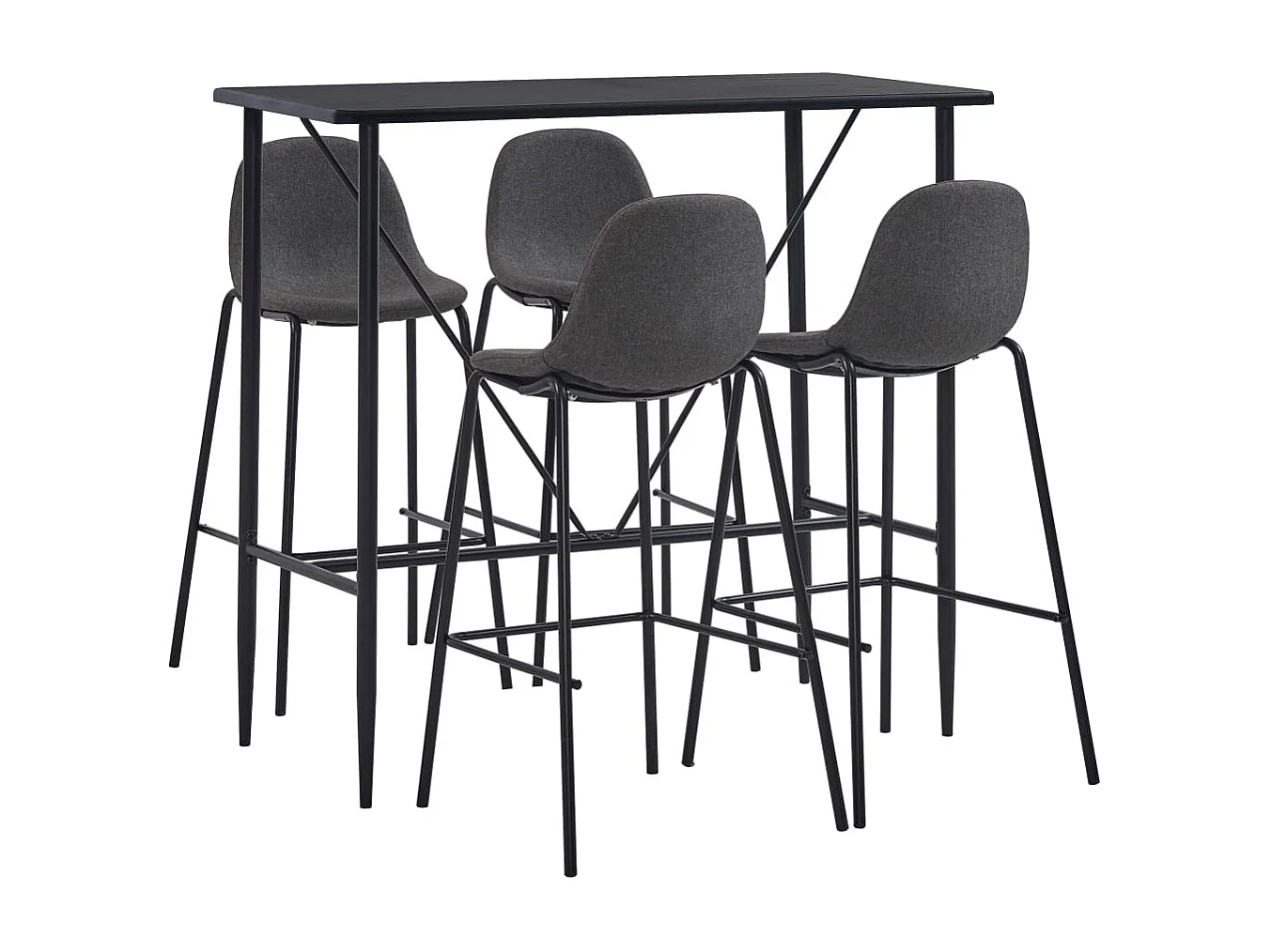 Ensemble de bar 5 pcs Tissu Gris foncé