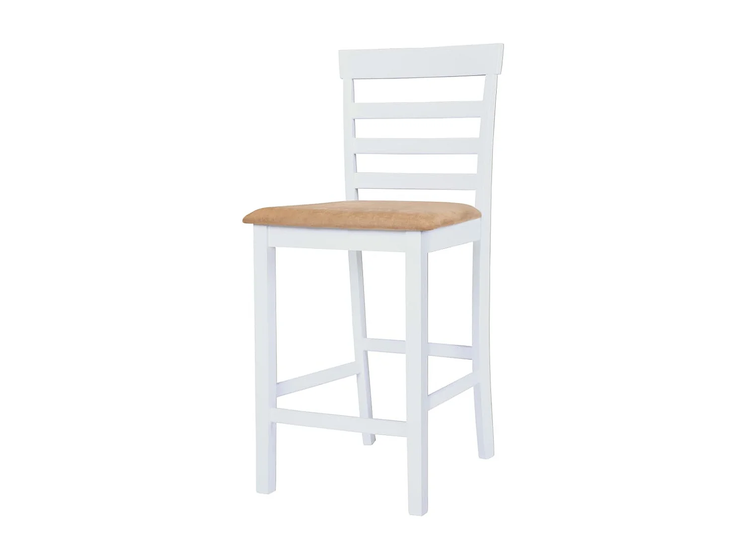 Table et chaises de bar 5 pcs Bois massif Marron et blanc