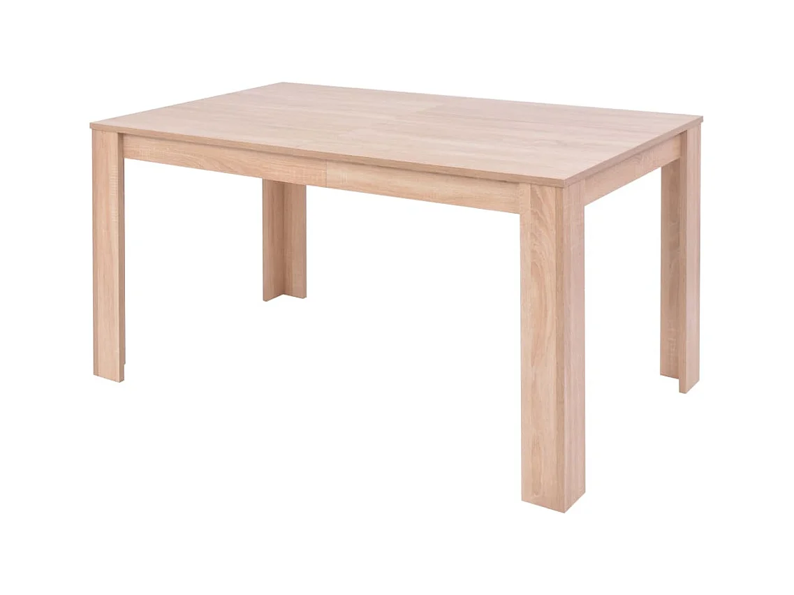 Tafel en stoelen 7 stuks Kunstleer Eiken Bruin