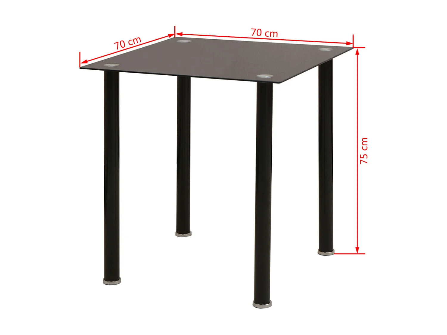 Ensemble de table et chaise de salle à manger 3 pièces noir