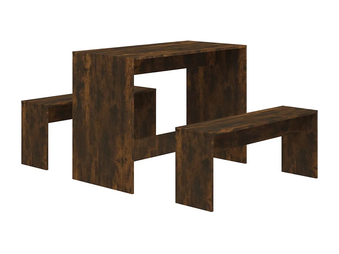 Ensemble à manger 3 pcs chêne fumé bois d'ingénierie