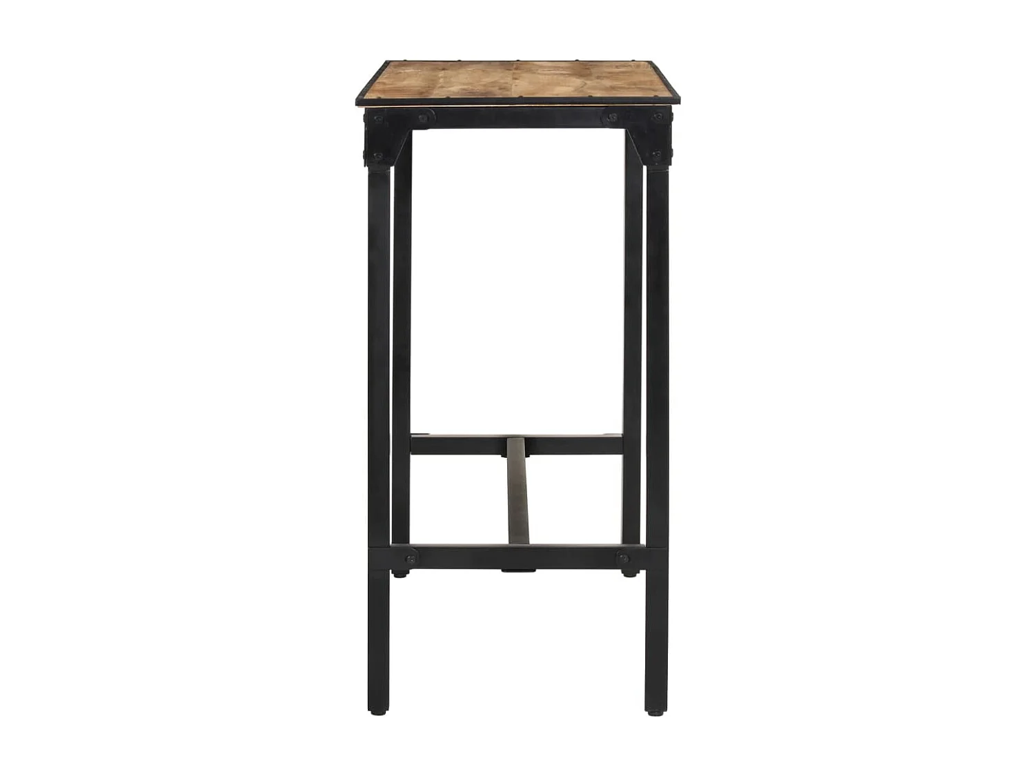 Ensemble de bar 5 pcs bois de manguier brut massif et métal