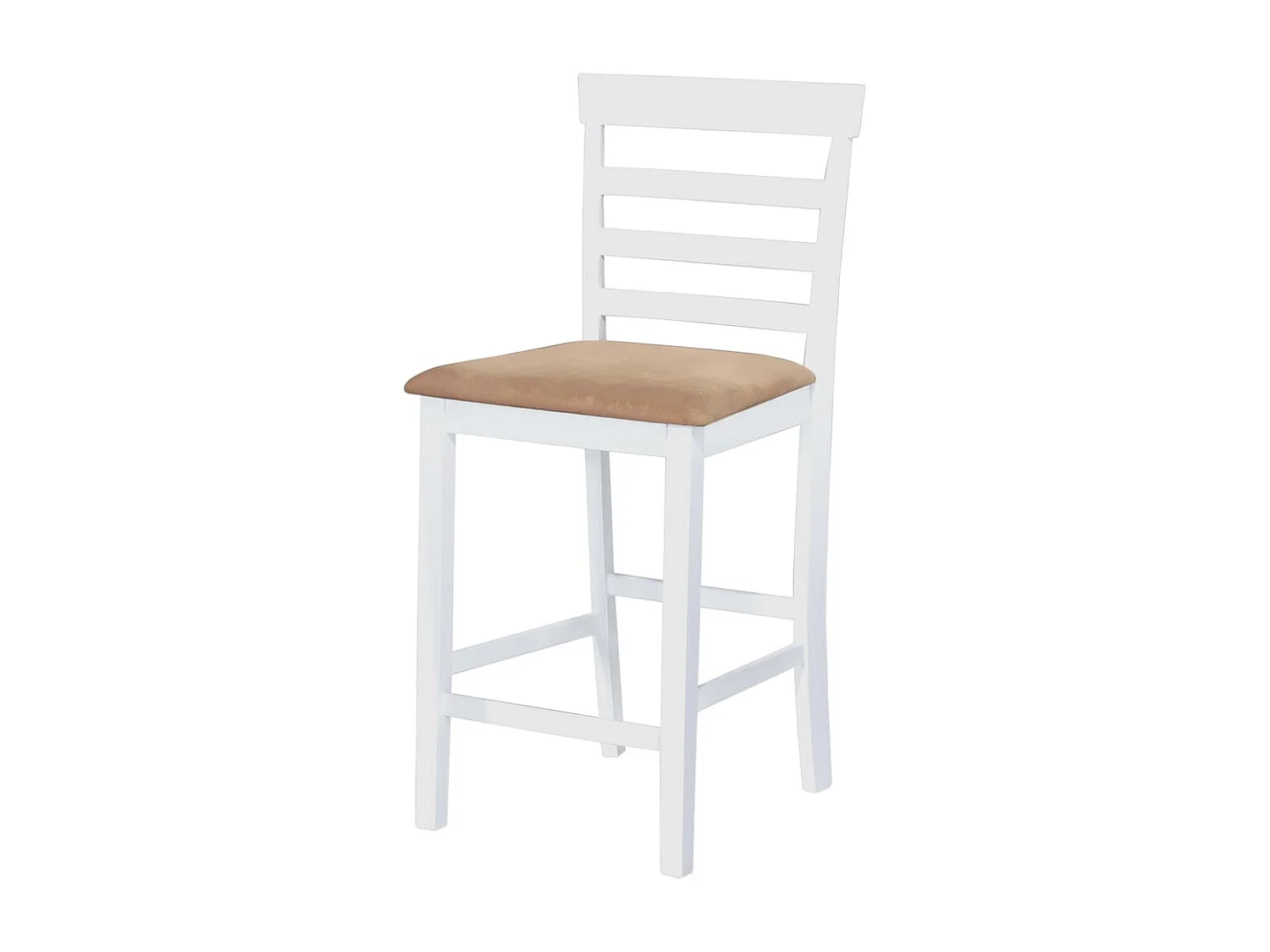 Conjunto de mesa e 4 cadeiras de bar em madeira branca