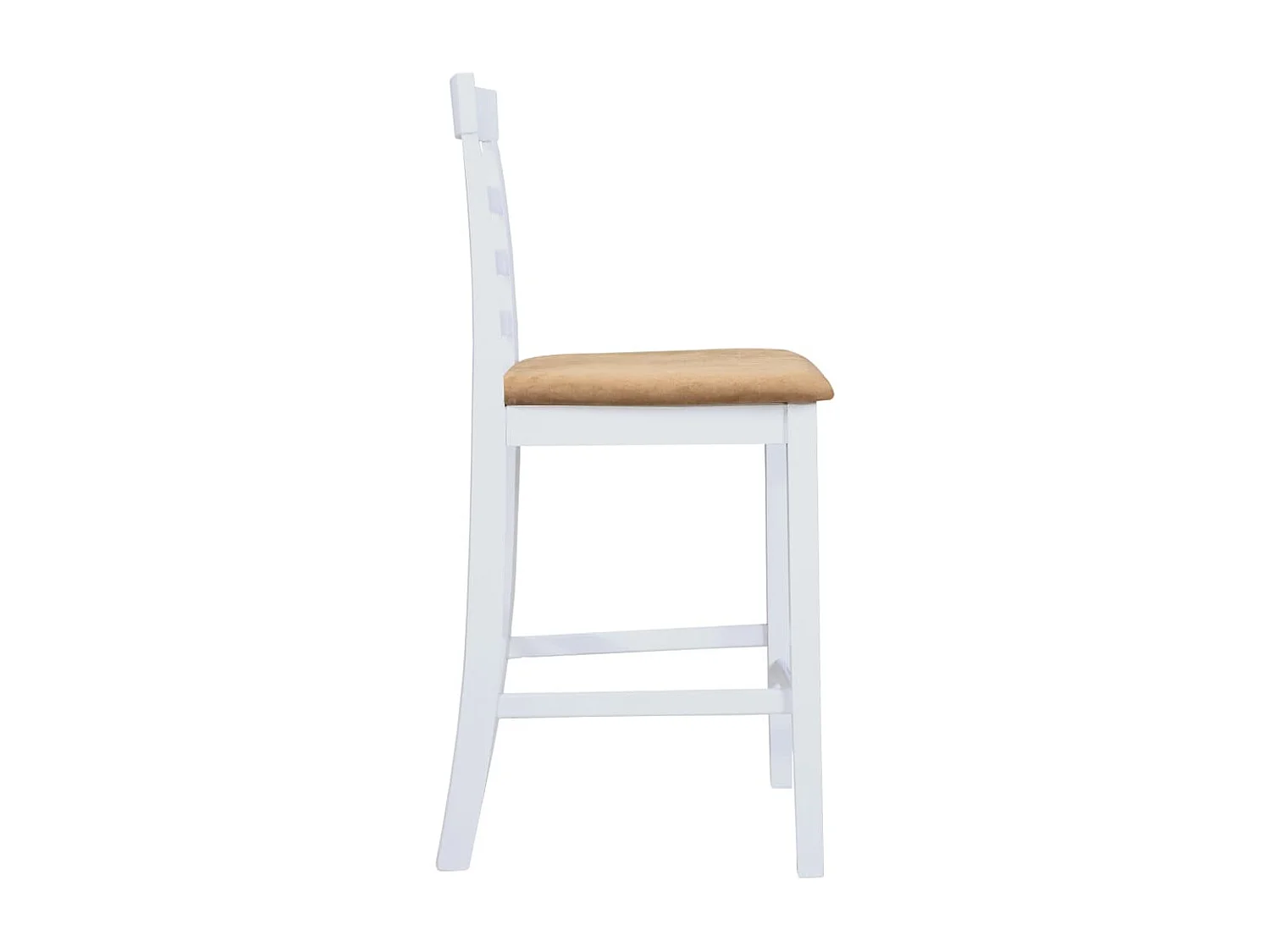 Conjunto de mesa e 4 cadeiras de bar em madeira branca