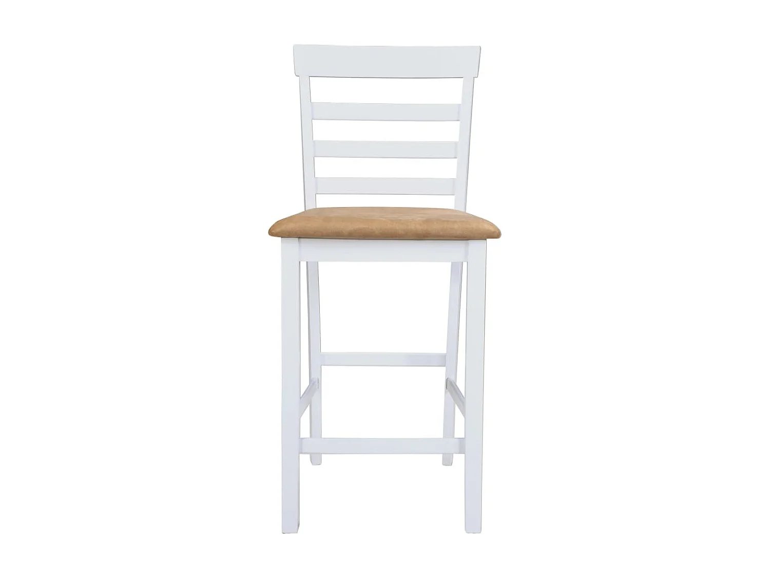 Set table et 4 chaises de bar en bois coloris blanc