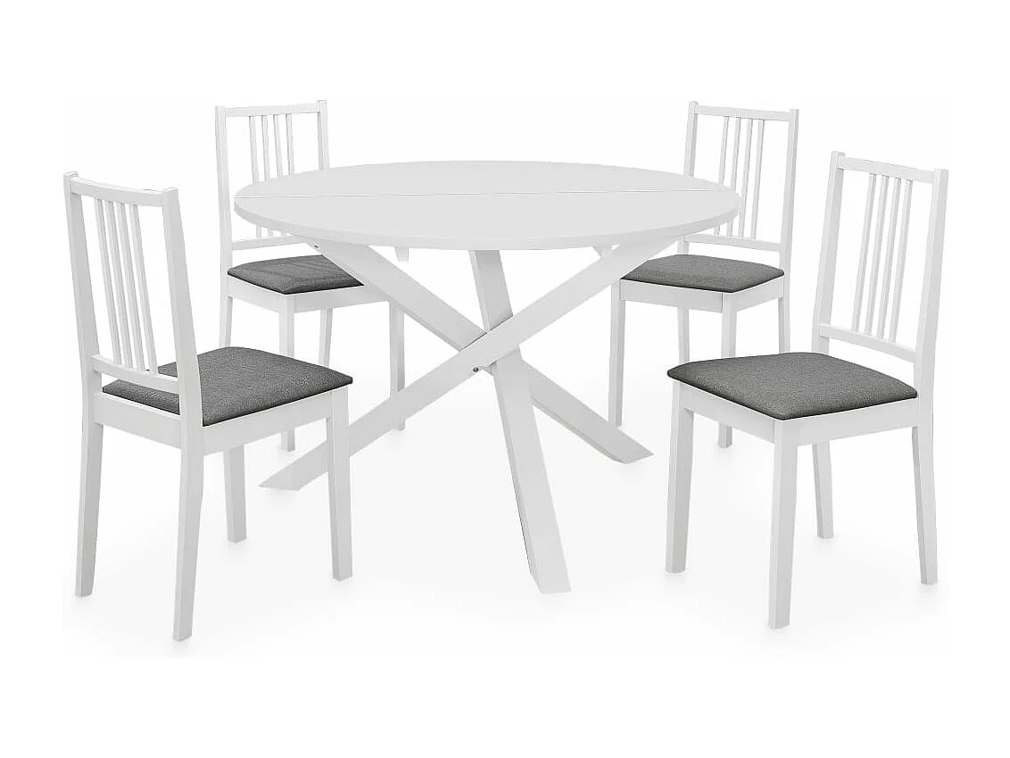 Mobilier de salle à manger 5 pcs MDF Blanc