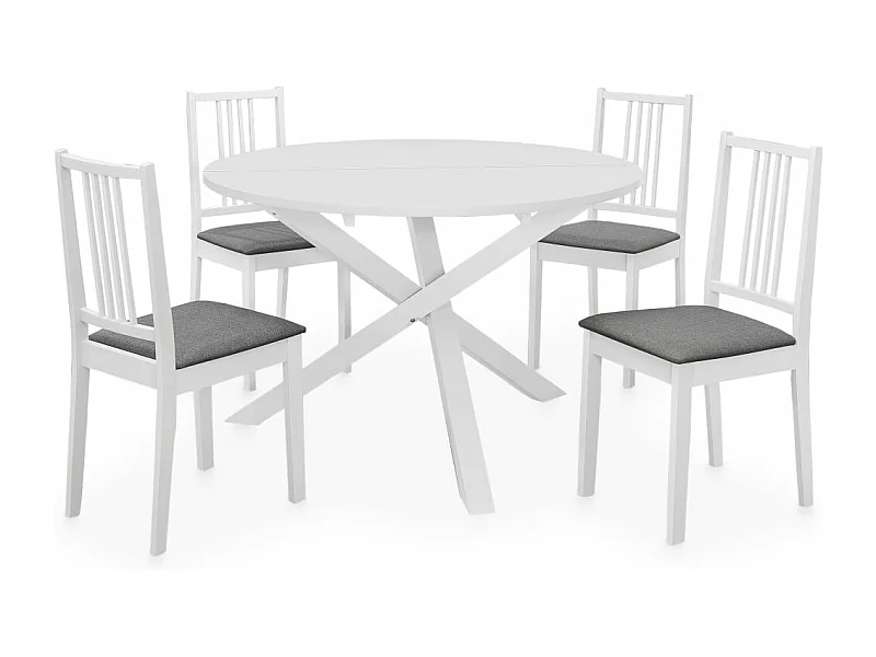 Mobilier de salle à manger 5 pcs MDF Blanc