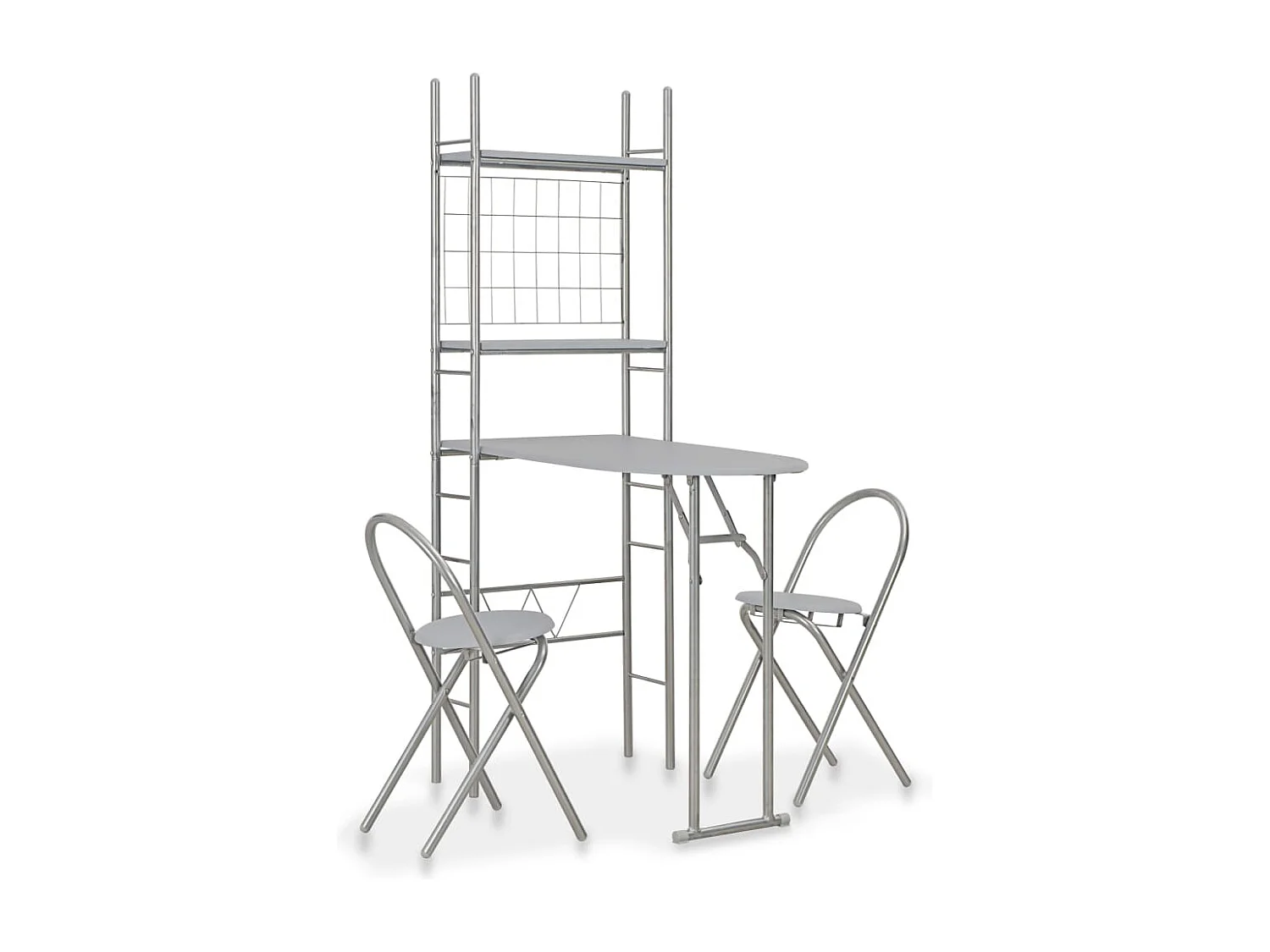 3-teiliges klappbares Tafelservice und Ablageregal aus MDF-Stahl