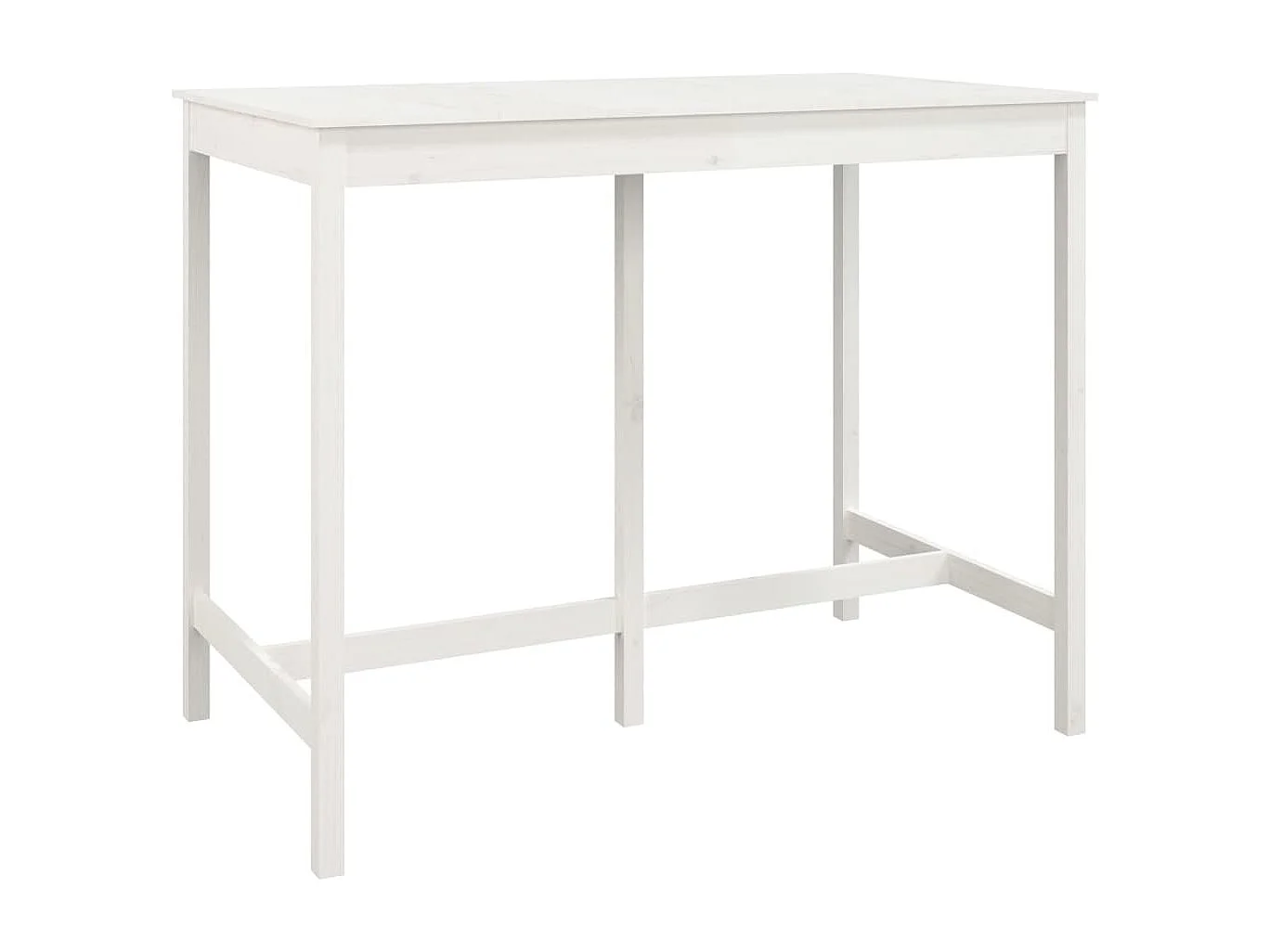 Set da bar 7 pezzi. Legno di pino massiccio bianco