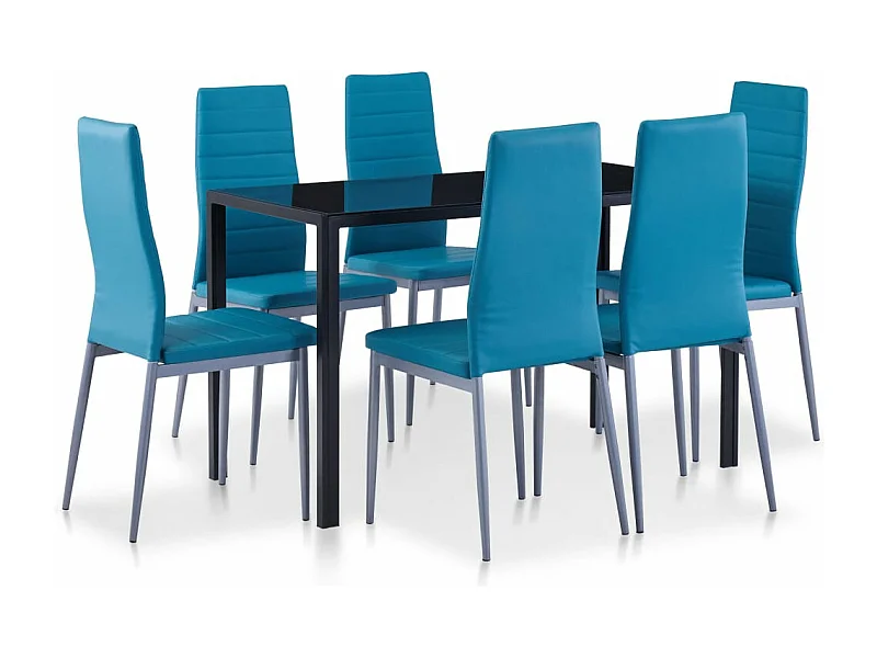 Ensemble à dîner 7 pcs Bleu